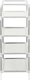 vidaXL - Schoenenrek - met - 4 - schappen - metaal - en - nonwoven - stof - zilverkleur