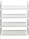 vidaXL - Schoenenrek - met - 4 - schappen - metaal - en - nonwoven - stof - zilverkleur