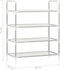 vidaXL - Schoenenrek - met - 4 - schappen - metaal - en - nonwoven - stof - zilverkleur