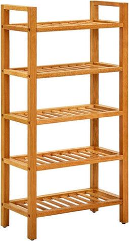 vidaXL - Schoenenrek - met - 5 - schappen - 50x27x100 - cm - massief - eikenhout