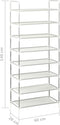 vidaXL - Schoenenrek - met - 8 - schappen - metaal - en - nonwoven - stof - zilverkleur