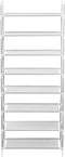 vidaXL - Schoenenrek - met - 8 - schappen - metaal - en - nonwoven - stof - zilverkleur