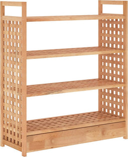 vidaXL - Schoenenrek - met - lade - 70x27x81 - cm - massief - walnotenhout