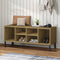 vidaXL - Schoenenrek - met - metalen - poten - OSLO - 106x35x45cm - grenenhout - bruin