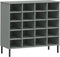 vidaXL - Schoenenrek - met - metalen - poten - OSLO - 95x35x86 - cm - grenen - grijs