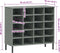 vidaXL - Schoenenrek - met - metalen - poten - OSLO - 95x35x86 - cm - grenen - grijs