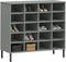 vidaXL - Schoenenrek - met - metalen - poten - OSLO - 95x35x86 - cm - grenen - grijs