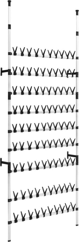 vidaXL - Schoenenrek - met - stangen - telescopisch - aluminium