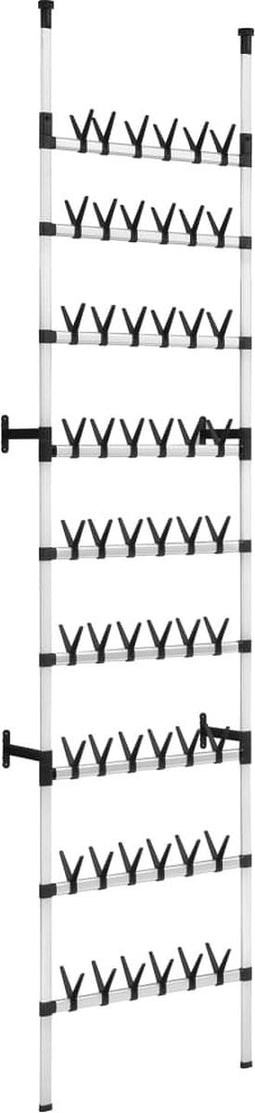 vidaXL - Schoenenrek - met - stangen - telescopisch - aluminium