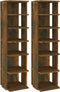 vidaXL - Schoenenrekken - 2 - st - 27,5x27x102 - cm - bewerkt - hout - gerookt - eiken