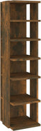 vidaXL - Schoenenrekken - 2 - st - 27,5x27x102 - cm - bewerkt - hout - gerookt - eiken