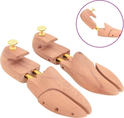vidaXL - Schoenspanner - met - schoenlepel - EU - 36-37 - massief - cederhout