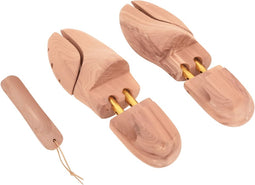 vidaXL - Schoenspanner - met - schoenlepel - EU - 38-39 - massief - cederhout