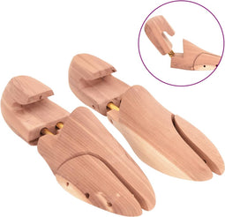 vidaXL - Schoenspanner - met - schoenlepel - EU - 42-43 - massief - cederhout