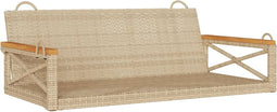 vidaXL - Schommelbank - 109x62x40 - cm - poly - rattan - beige