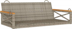 vidaXL - Schommelbank - 109x62x40 - cm - poly - rattan - grijs