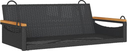vidaXL - Schommelbank - 109x62x40 - cm - poly - rattan - zwart