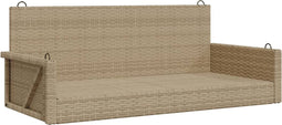 vidaXL - Schommelbank - 119x56x48 - cm - poly - rattan - beige