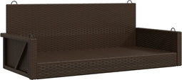 vidaXL - Schommelbank - 119x56x48 - cm - poly - rattan - bruin