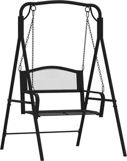 vidaXL - Schommelbank - 124 - cm - staal - zwart