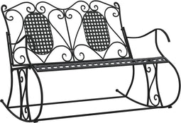vidaXL - Schommelbank - 2-zits - 113 - cm - staal - zwart