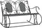 vidaXL - Schommelbank - 2-zits - 113 - cm - staal - zwart