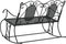 vidaXL - Schommelbank - 2-zits - 113 - cm - staal - zwart