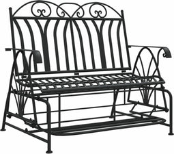 vidaXL - Schommelbank - 2-zits - 114 - cm - staal - zwart