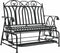 vidaXL - Schommelbank - 2-zits - 114 - cm - staal - zwart