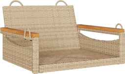 vidaXL - Schommelbank - 63x62x40 - cm - poly - rattan - beige