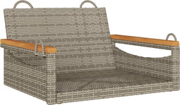 vidaXL - Schommelbank - 63x62x40 - cm - poly - rattan - grijs