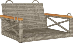vidaXL - Schommelbank - 63x62x40 - cm - poly - rattan - grijs