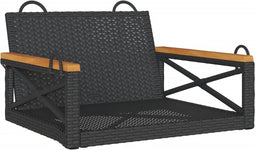 vidaXL - Schommelbank - 63x62x40 - cm - poly - rattan - zwart