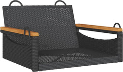 vidaXL - Schommelbank - 63x62x40 - cm - poly - rattan - zwart