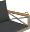 vidaXL - Schommelbank - met - kussens - 109x62x40 - cm - poly - rattan - grijs
