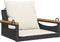 vidaXL - Schommelbank - met - kussens - 63x62x40 - cm - poly - rattan - zwart