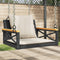 vidaXL - Schommelbank - met - kussens - 63x62x40 - cm - poly - rattan - zwart
