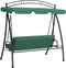 vidaXL Schommelbank met luifel 198 cm stof en staal groen