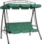 vidaXL Schommelbank met luifel 198 cm stof en staal groen
