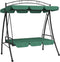 vidaXL Schommelbank met luifel 198 cm stof en staal groen