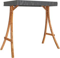 vidaXL - Schommelframe - met - antracietkleur - dak - gebogen - hout - teakafwerking