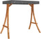 vidaXL - Schommelframe - met - antracietkleur - dak - gebogen - hout - teakafwerking
