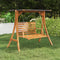 vidaXL - Schommelframe - met - antracietkleur - dak - gebogen - hout - teakafwerking
