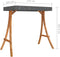 vidaXL - Schommelframe - met - antracietkleur - dak - gebogen - hout - teakafwerking