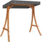vidaXL - Schommelframe - met - antracietkleur - dak - gebogen - hout - teakafwerking