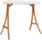 vidaXL - Schommelframe - met - crèmekleur - dak - gebogen - hout - met - teakafwerking