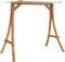 vidaXL - Schommelframe - met - crèmekleur - dak - gebogen - hout - met - teakafwerking