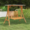 vidaXL - Schommelframe - met - crèmekleur - dak - gebogen - hout - met - teakafwerking