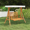 vidaXL - Schommelframe - met - crèmekleur - dak - gebogen - hout - met - teakafwerking