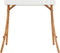 vidaXL - Schommelframe - met - crèmekleur - dak - gebogen - hout - met - teakafwerking
